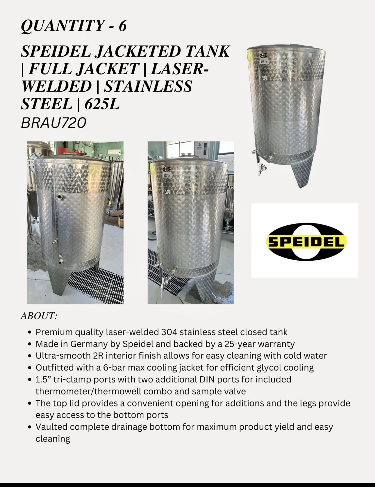 SPEIDEL JACKETED TANK